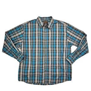 Walnut Creek Shirt Men's Size XL Blue Black Plaid Long Sleeve Button Down